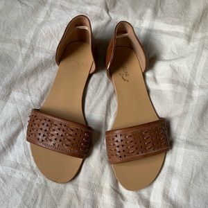 Madeline Stuart brown flat sandals